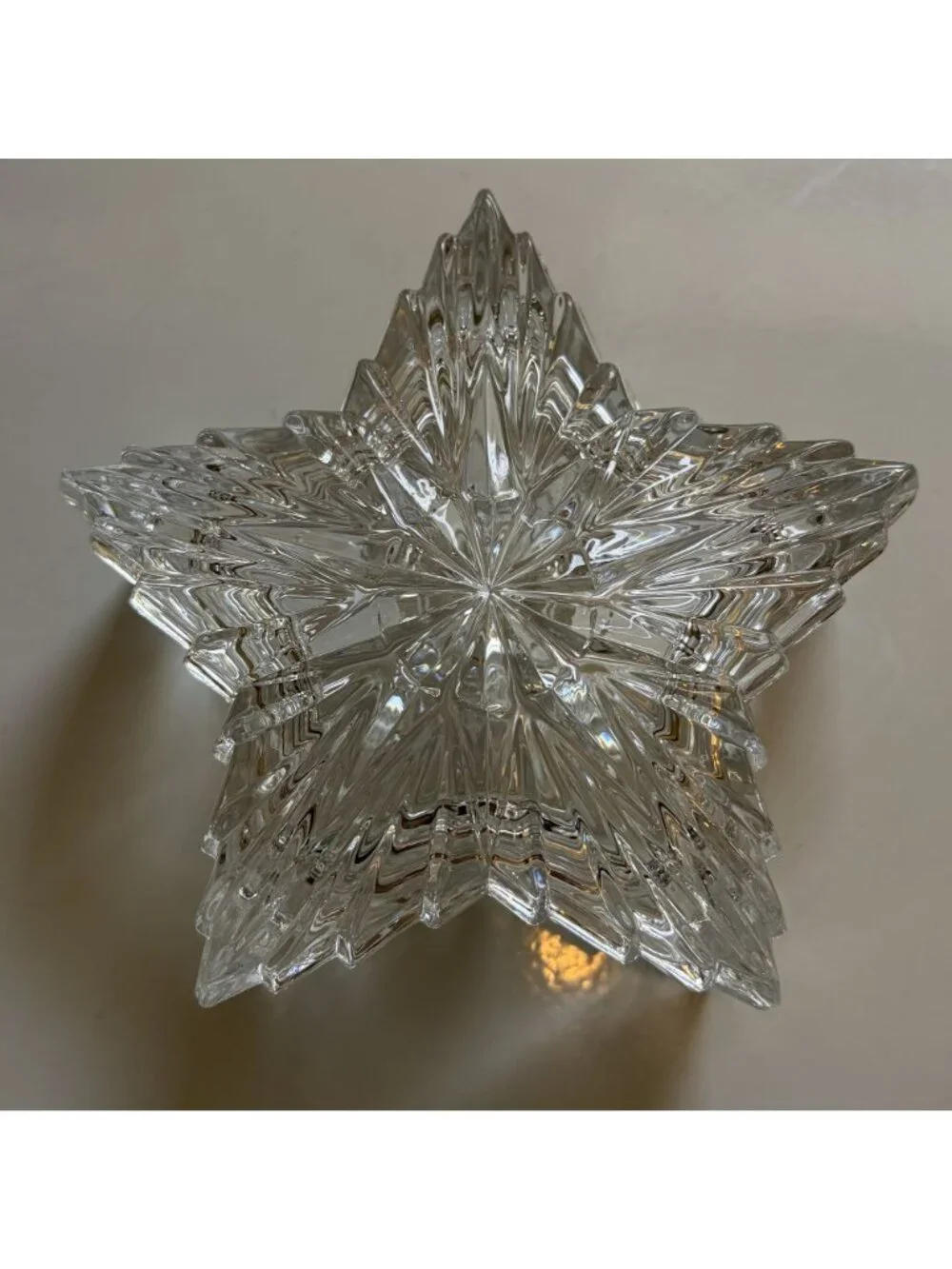 Vintage 24% Lead Crystal Star Trinket Jewelry Ring Box Decorative Storage Gift